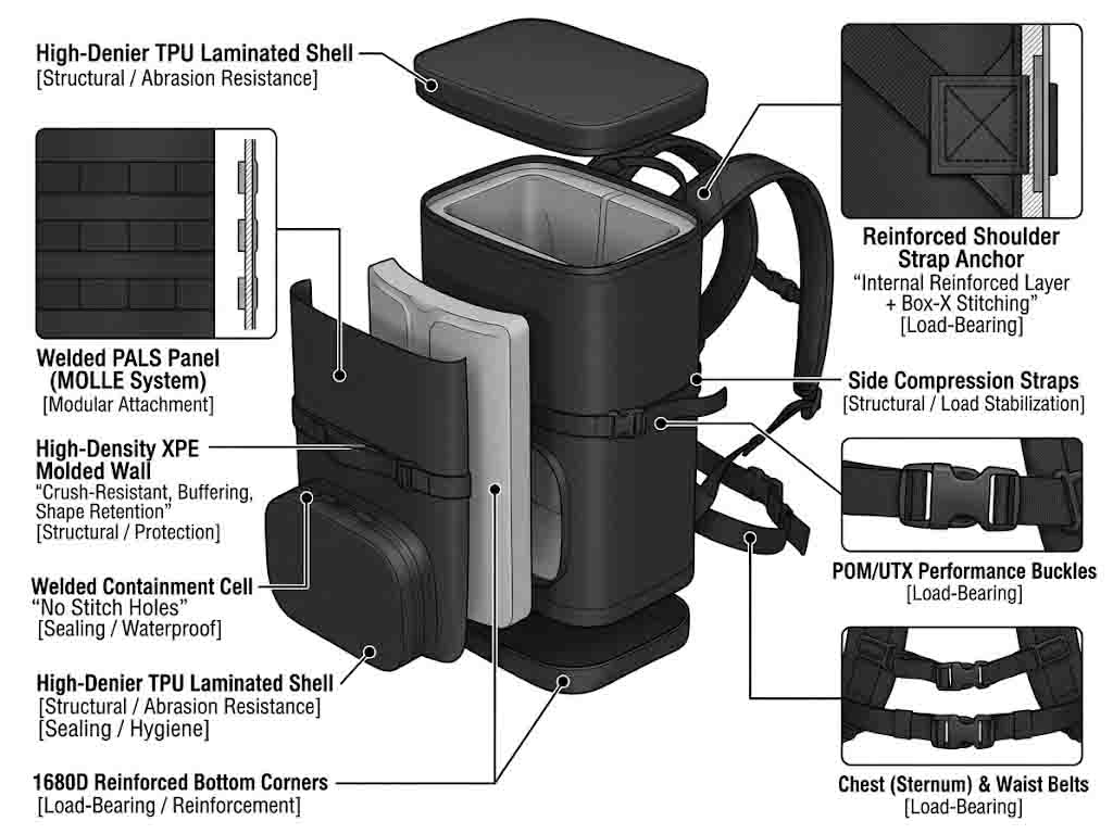 Tactical Cooler Rygsække: MOLLE, Formstøbt Foam & Field Holdbarhed